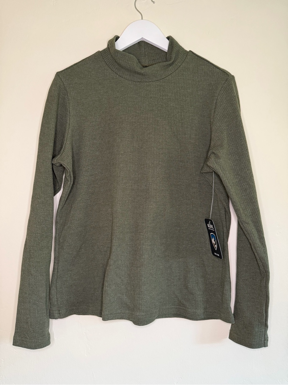 Kuhl Women’s Size L Verona Rib Long Sleeve Ribbed Mock-Neck Vine Green